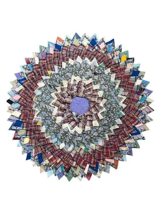 Vintage Handmade Quilted Rug Doormat Mat Multicolor 3D Patchwork Design