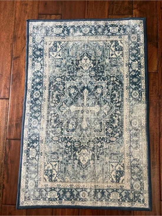 Ruggable washable rug and rug pad- Kamran in Admiral Blue