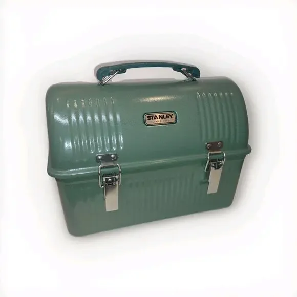 Stanley Green Metal Lunch Box 10 qt w/ Handle & Lid, Model 20-00960