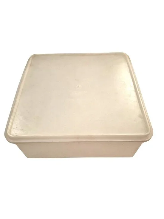 Vintage Tupperware Square Storage Container With Lid White 12