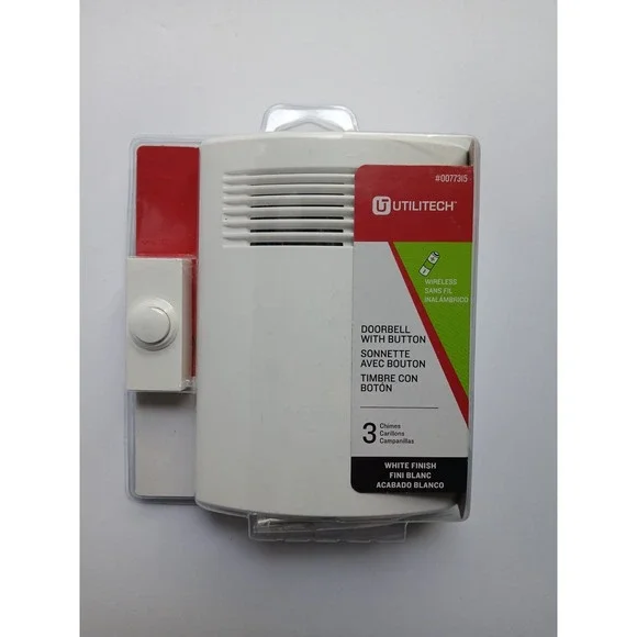 Utilitech 0077315 Wireless Doorbell Kit Battery Operated (batt not included) NEW