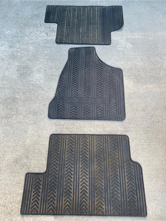 OEM Dodge All-Weather Rubber Floor Mats Set (3-Piece, Black)