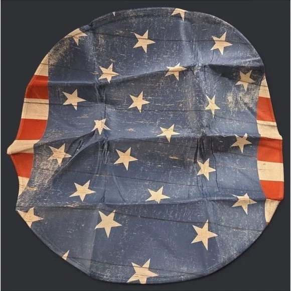 American Flag Design‎ Non-Slip (2) Vintage-Style Patriotic Circle Rug - 92 Cm
