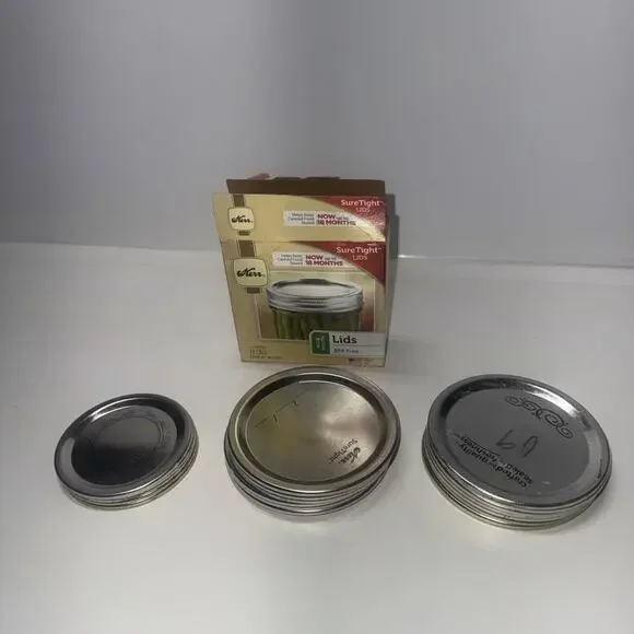 Kerr Ball Wide Mouth Jar Lids 20 count (8new) Lot Sure Tight Lids self reliance