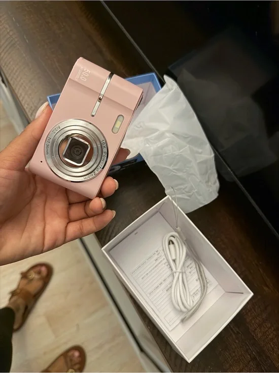 Compact Pink Digital Camera with 10x Optical Zoom