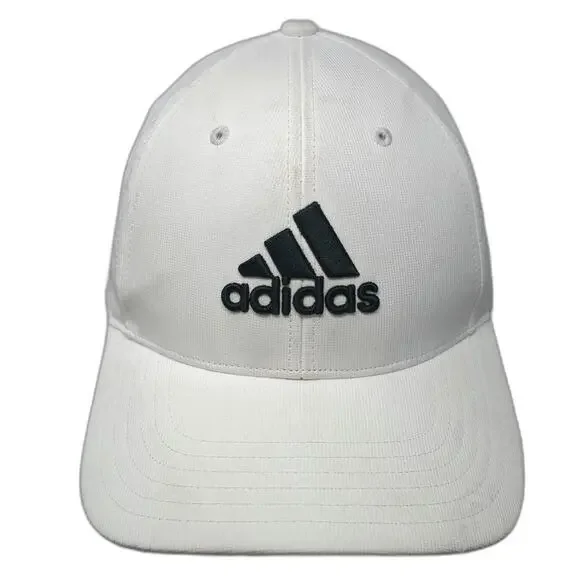 Adidas Baseball Cap White One Size Embroidered Logo Strapback Performance Hat