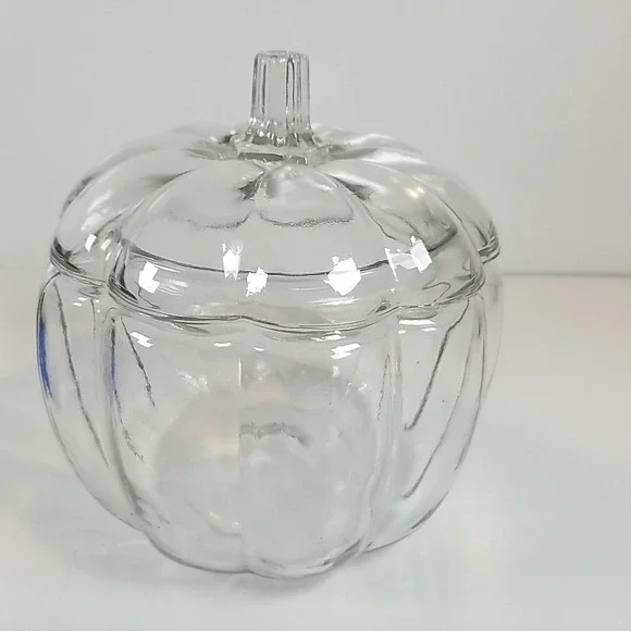 Jar with Lid Clear Glass Pumpkin Shape 70 oz. Anchor Hocking