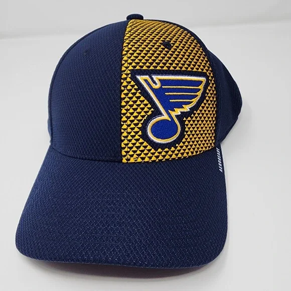Adidas Hat Mens OSFA Navy Blue St. Louis Blues NHL Coach Stretch Flex GK1263 NEW