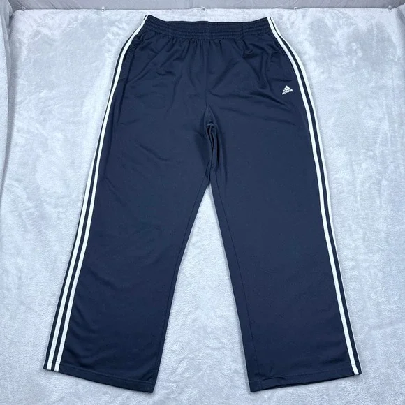 Adidas Wide Leg Track Pants Mens XL Blue Athletic‎ Baggy Skater Sweatpants Gym