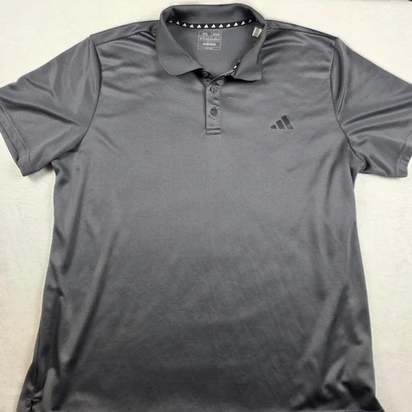 Adidas‎ Polo Shirt Mens 2XL Gray Excellent Aeroready Textured Golf IW5024