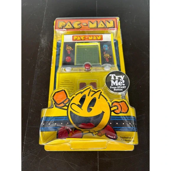 Basic Fun Pac-Man Mini Arcade Game‎ Handheld Retro Electronic Toy Yellow NEW