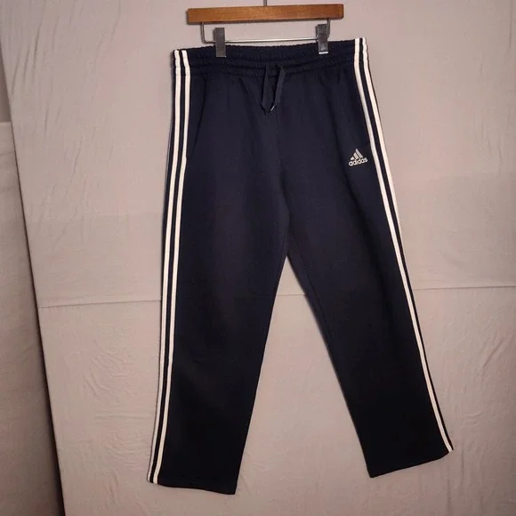 Adidas Mens Navy Blue 3-Stripe Straight Leg Track Pants Large NWT