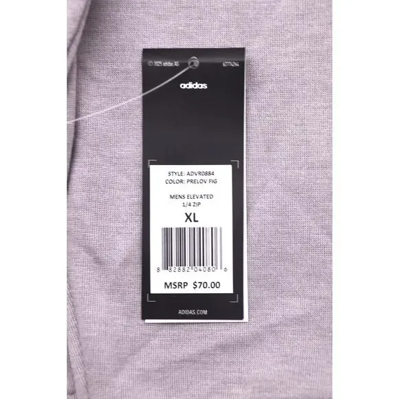 Adidas Men’s XL Elevated 1/4 Zip Pullover Gray NWT