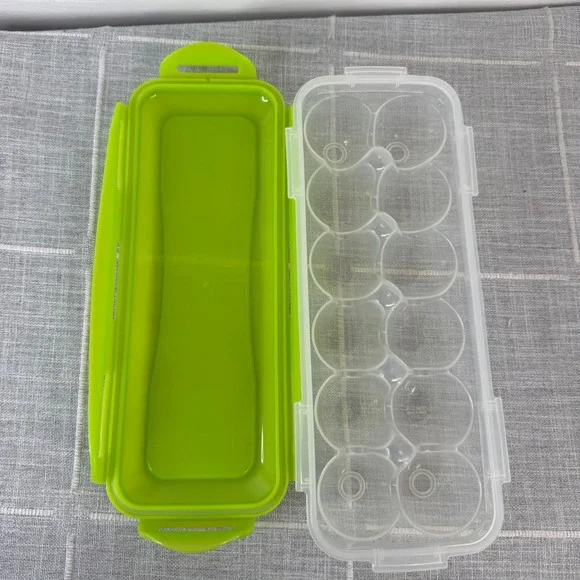 Lock‎ and Lock 12 Egg Keeper Holder Snap Case Plastic Organizer Green