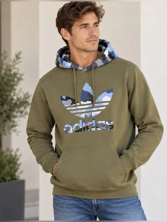 Adidas Originals H13474 Camo Trefoil Hoodie Focus Olive Men’s M unisex