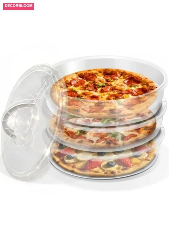 Pizza Pie Storage Container Set Reusable with Lid Handle Egg Tray