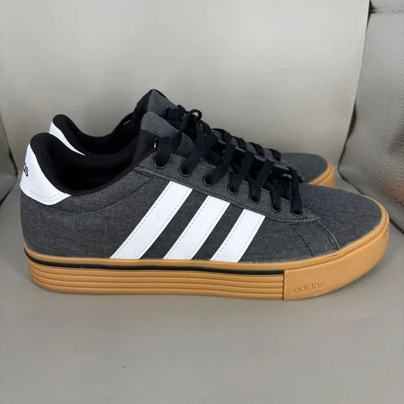 Adidas Daily 3.0 Platform Grey Washed Canvas Gum Sole Sneakers IF4492 Mens 8.5
