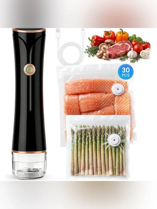 Compact Vacuum Sealer for Food with Visible Tank, Handheld Vacuum