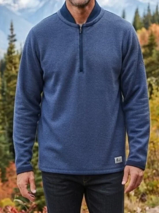 NWT Adidas Men's Navy Long-Sleeve1/4 Zip Pullover Golf Sweatshirt Size XL (C2138