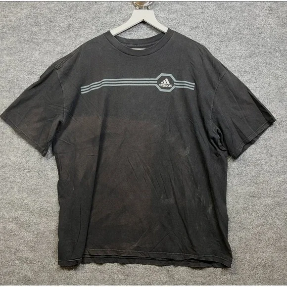 Adidas T-Shirt Men's Black Logo Graphic Crewneck Short Sleeve Casual Tee