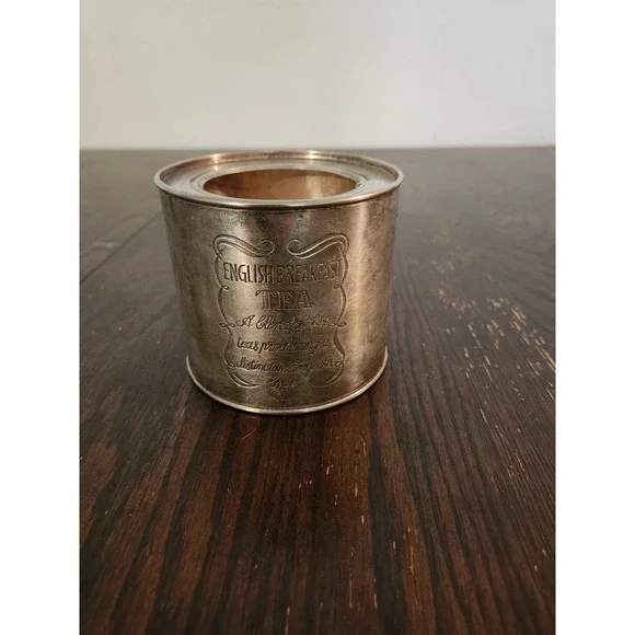 Vintage English Breakfast Tea Metal Canister Decorative Kitchen Storage Jar Farm