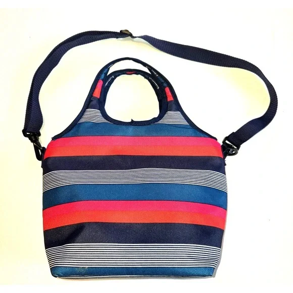 Old Navy Mutlicolored Striped Insulated Lunch Bag with Handles and Strap‎