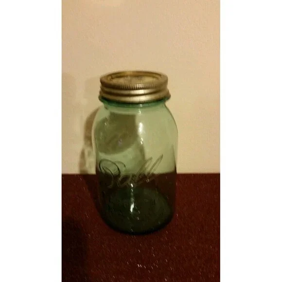 Vintage perfect ball Mason blue jar