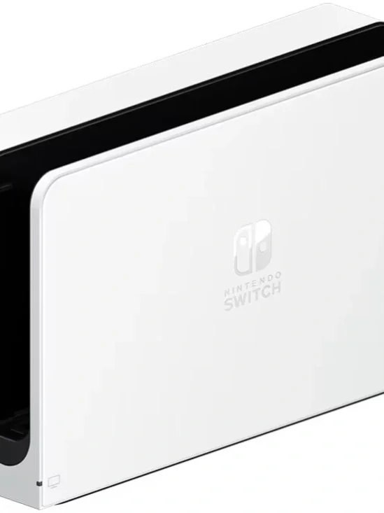 Nintendo OLED Model White Dock with Black Interior