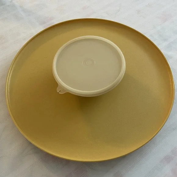 Vintage Tupperware Chip & Dip or Veggie Relish Tray w/‎ Bowl - Dip N Serve