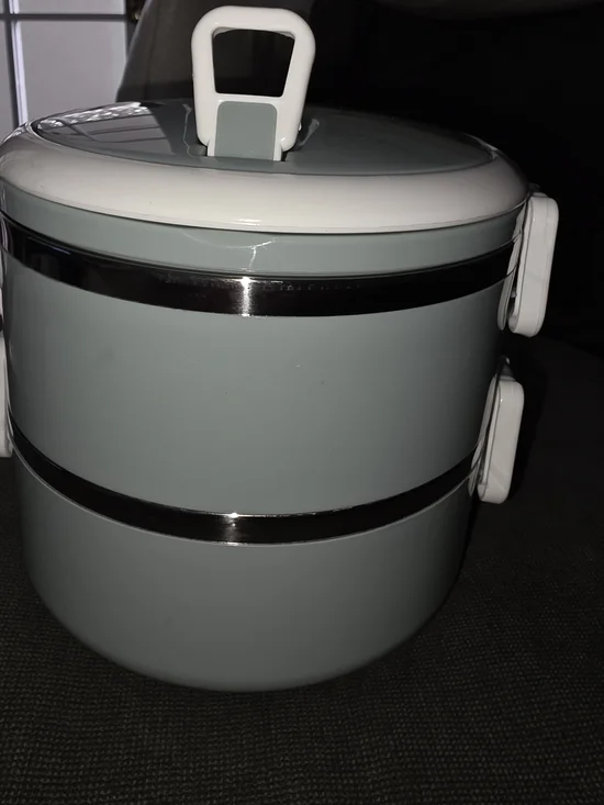 Brand Lunch Box - Light Gray Stackable Food Container