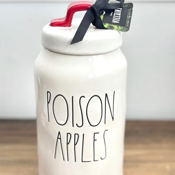 NWT RAE DUNN Disney Villains Evil Queen Maleficent POISON APPLES Canister Jar