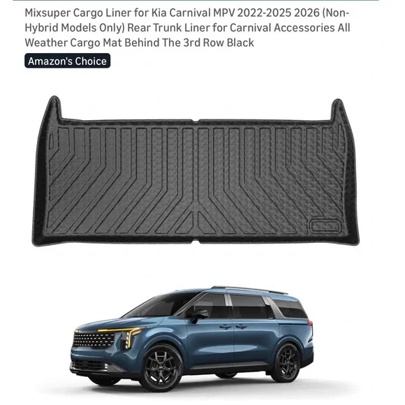 Rear Trunk Cargo Liner for Kia Carnival 2022-2025 3D All Weather Floor Mat