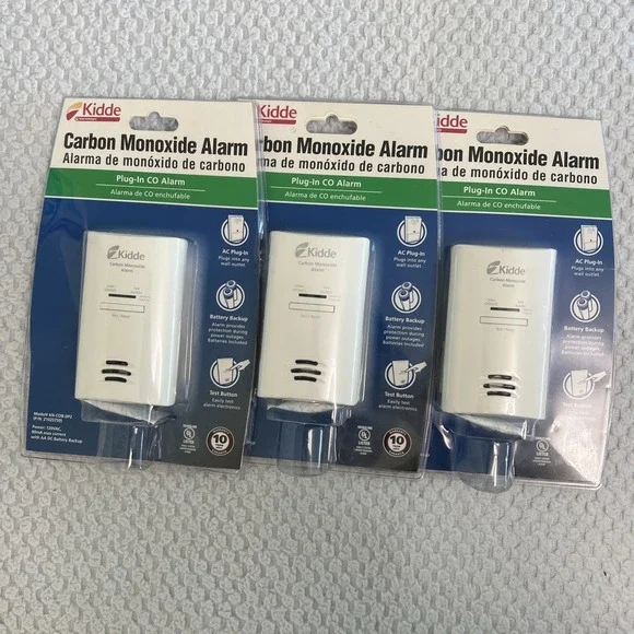 Kidde Carbon Monoxide Alarm Plug-In Detector Battery Backup‎ KN-COB-DP2 Set of 3
