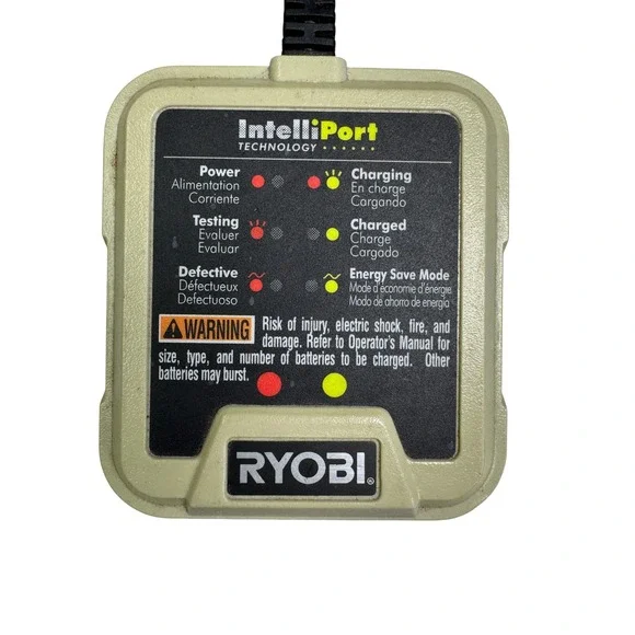 Ryobi IntelliPort C123D 12V Lithium-Ion Battery Charger 140157013 Grey Black