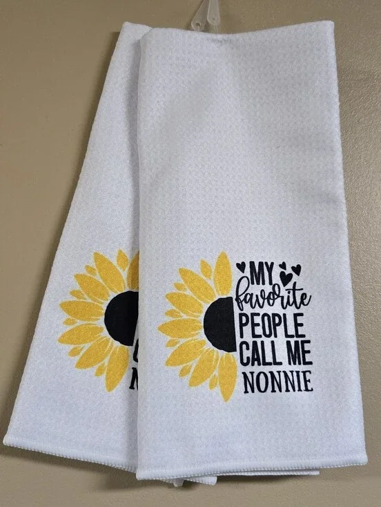 2 white kitchen hand towel 