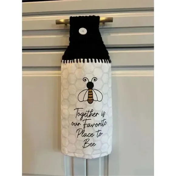 Crochet Top Kitchen Towel-Together is our favorite place to be
