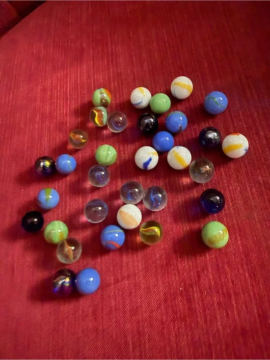 Vintage set of marbles blue / green 34 ps