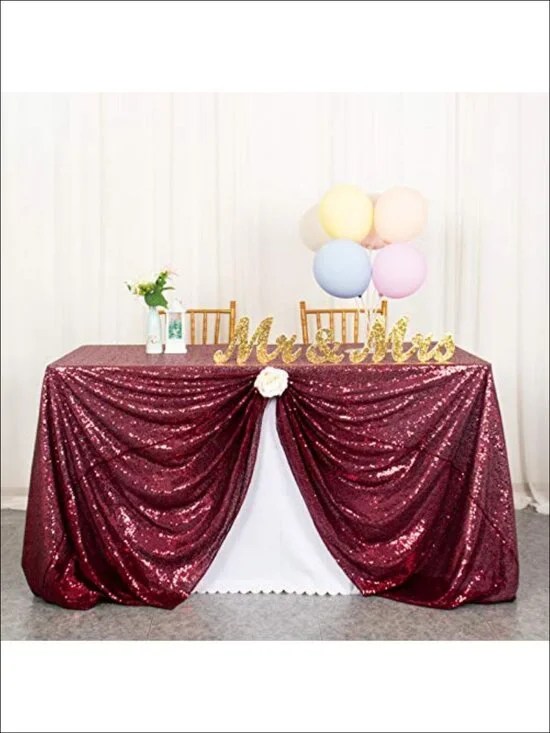 Sequin Tablecloth 72x72 Square Seamless Sparkly Table Cover for Parties Wedding