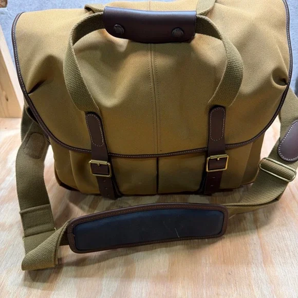 Billingham Camera Bag Khaki‎ Canvas Leather Trim w Superflex Inserts Pouch