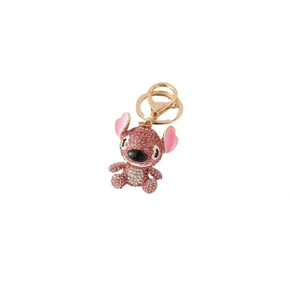 NEW Rhinestone 3D Disney Leo & Stitch Keychain