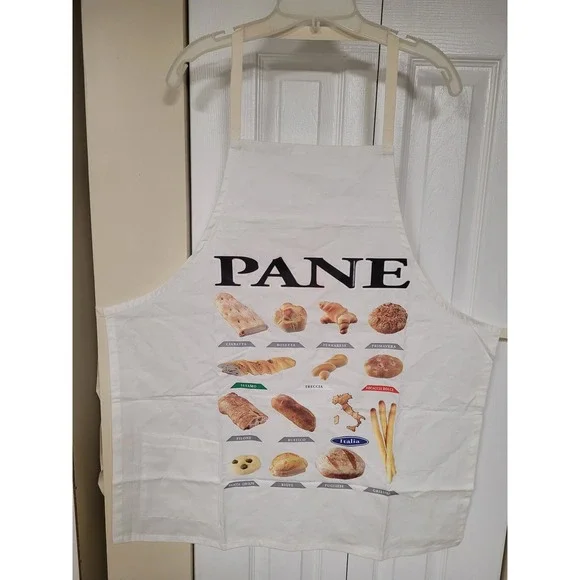 Italian Pane Bread Apron 100% Cotton Made in Italy Kitchen Cooking‎ Baking Retro