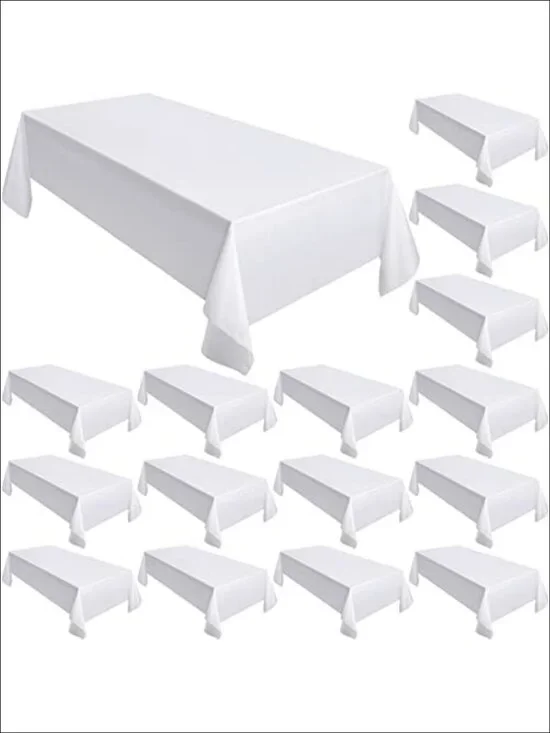 18 Pack Rectangle Tablecloths 58x102 Polyester Satin for 6ft Tables