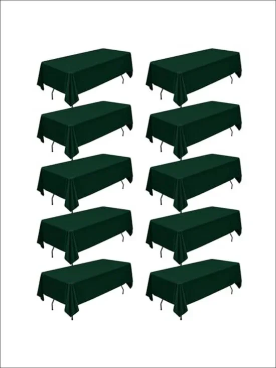 10 Pack Polyester Tablecloths 60x102 Inch Rectangle Table Cloth for 6 Foot