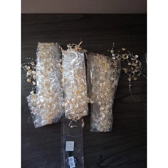 Set of 3 Pearl Bead Garland Strands Wedding Christmas Tree Decor 60