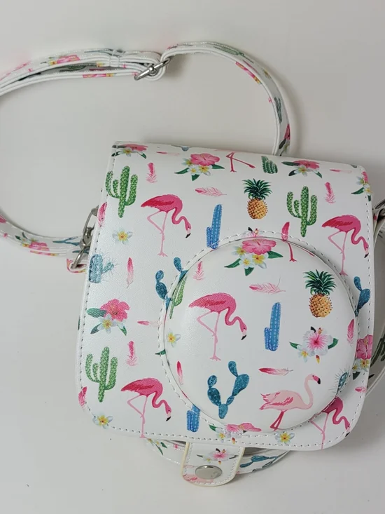 Bigking Camera Bag, PU Leather Protective Case with Strap for Instax Mini 90