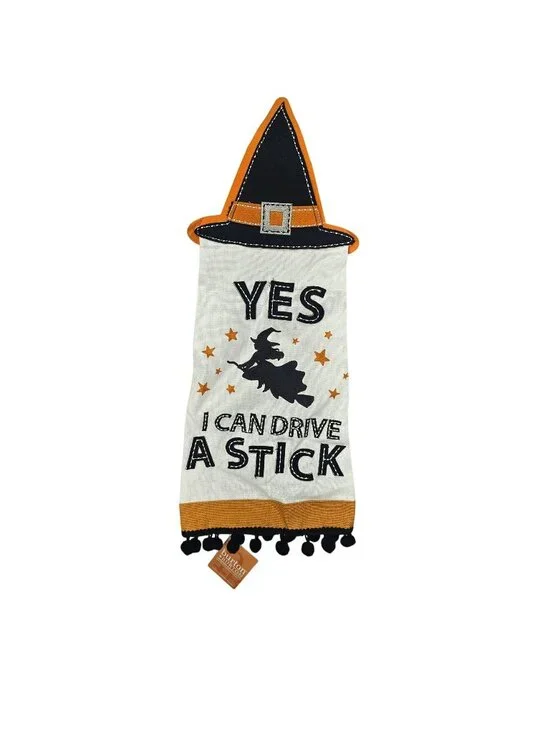 Halloween Witch Hat Hanging Kitchen Towel 