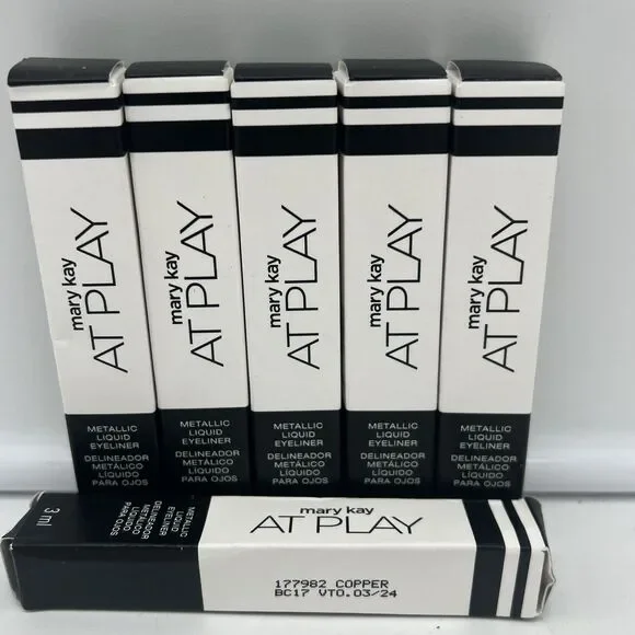 Lot Of 6 Mary Kay At Play Metallic Liquid Eyeliner Copper NEW NIB 177982