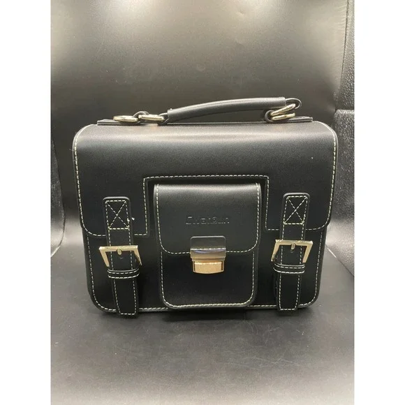 Cwatcun Camera Bag Retro PU Leather Crossbody Backpack Case