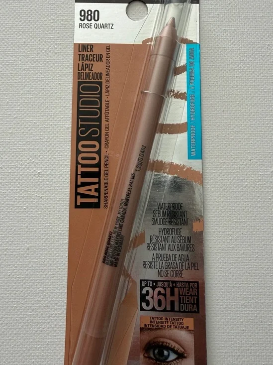 NIB Maybelline Tattoo Studio Gel Pencil Eyeliner 980 Rose Quartz Waterproof