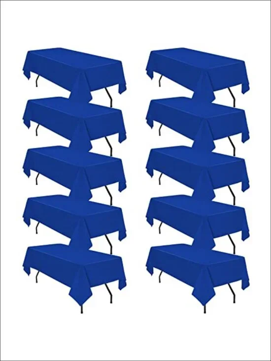 10 Pack Polyester Tablecloths 60x102 Inch for 6ft Rectangle Tables Washable